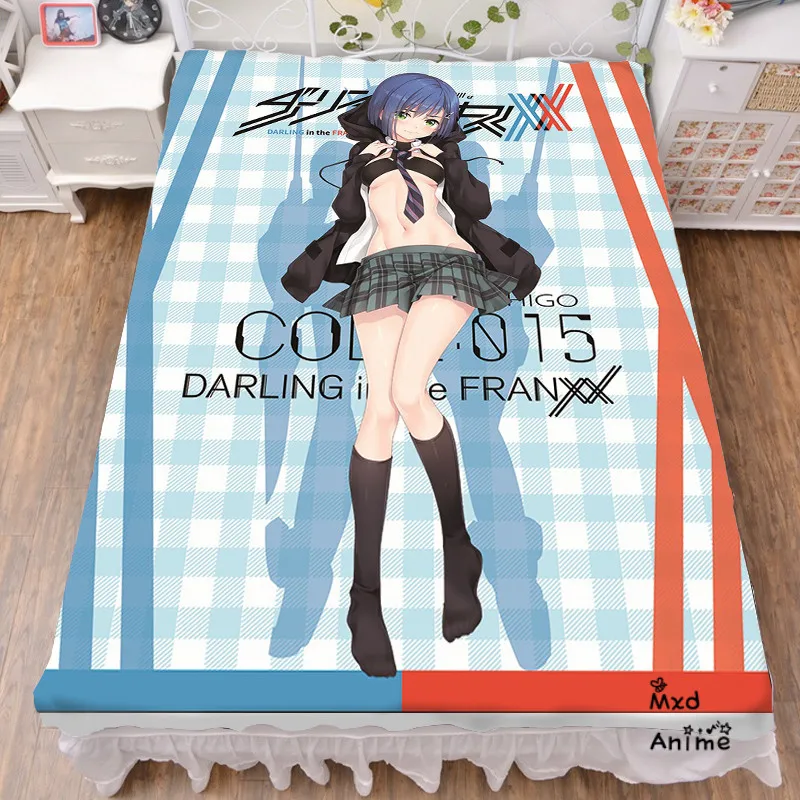 Japanese Anime DARLLING in the FRANXX ichigo Bed sheets  Bedding Coverlet cartoon Flat Sheet cosplay fan gifts summer quilt