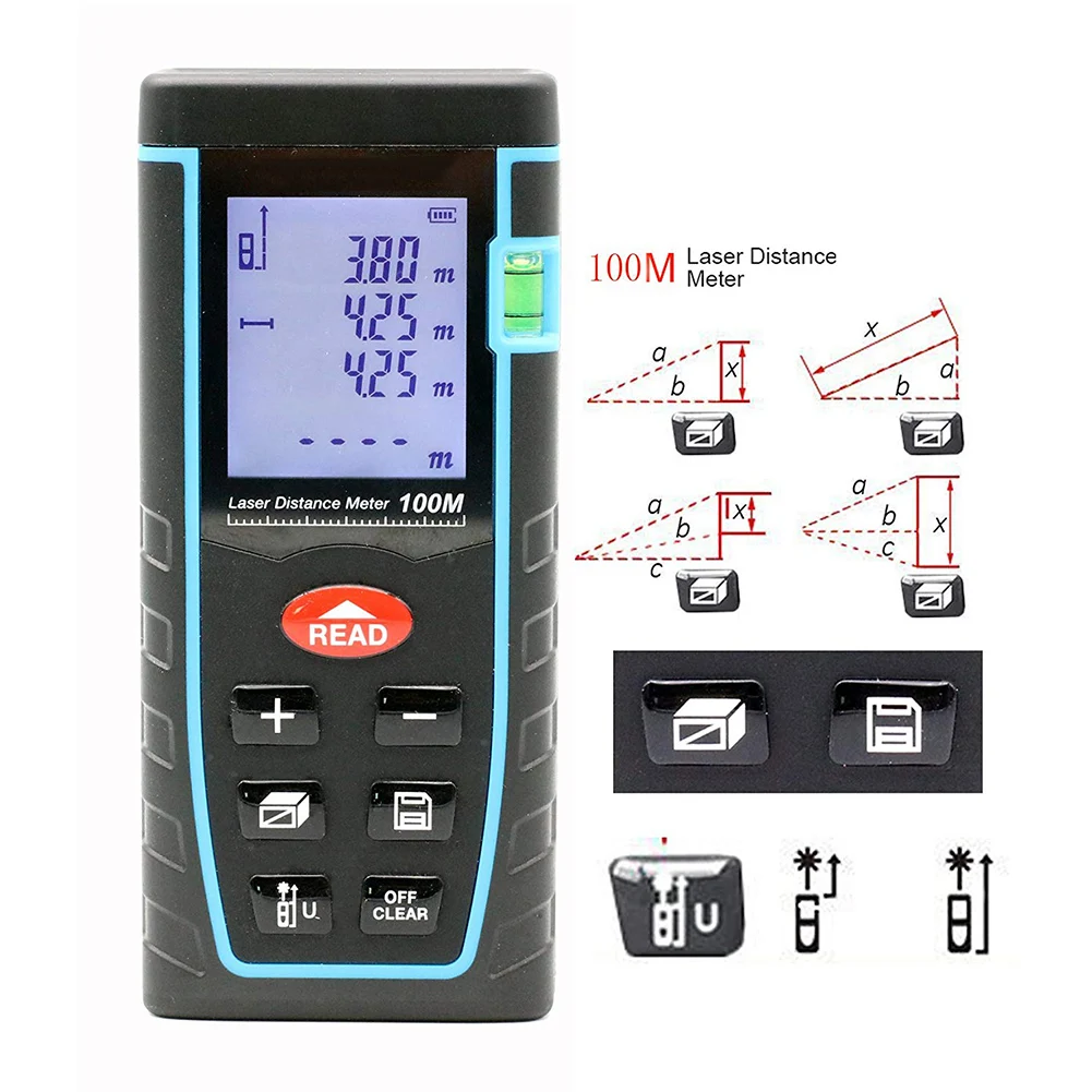 

Дальномер лазерный, 100/80/60/40 м, цифровой