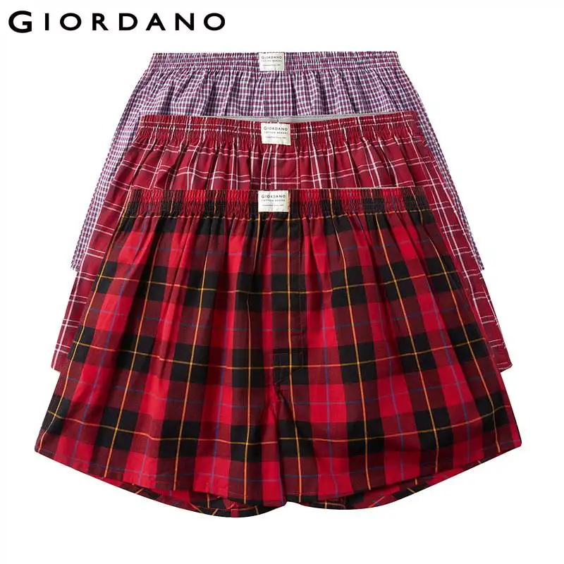 Giordano-bóxer multicolor para Hombre, ropa interior cómoda, 100% algodón, calzoncillos cortos, paquete...