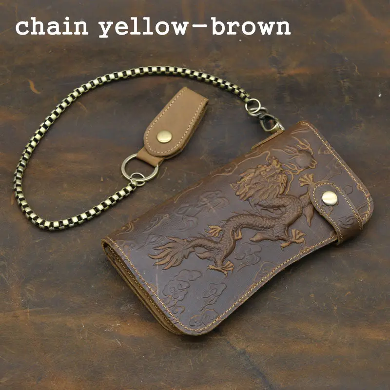 Мужской клатч из натуральной кожи брендовый длинный дорожный кошелек с