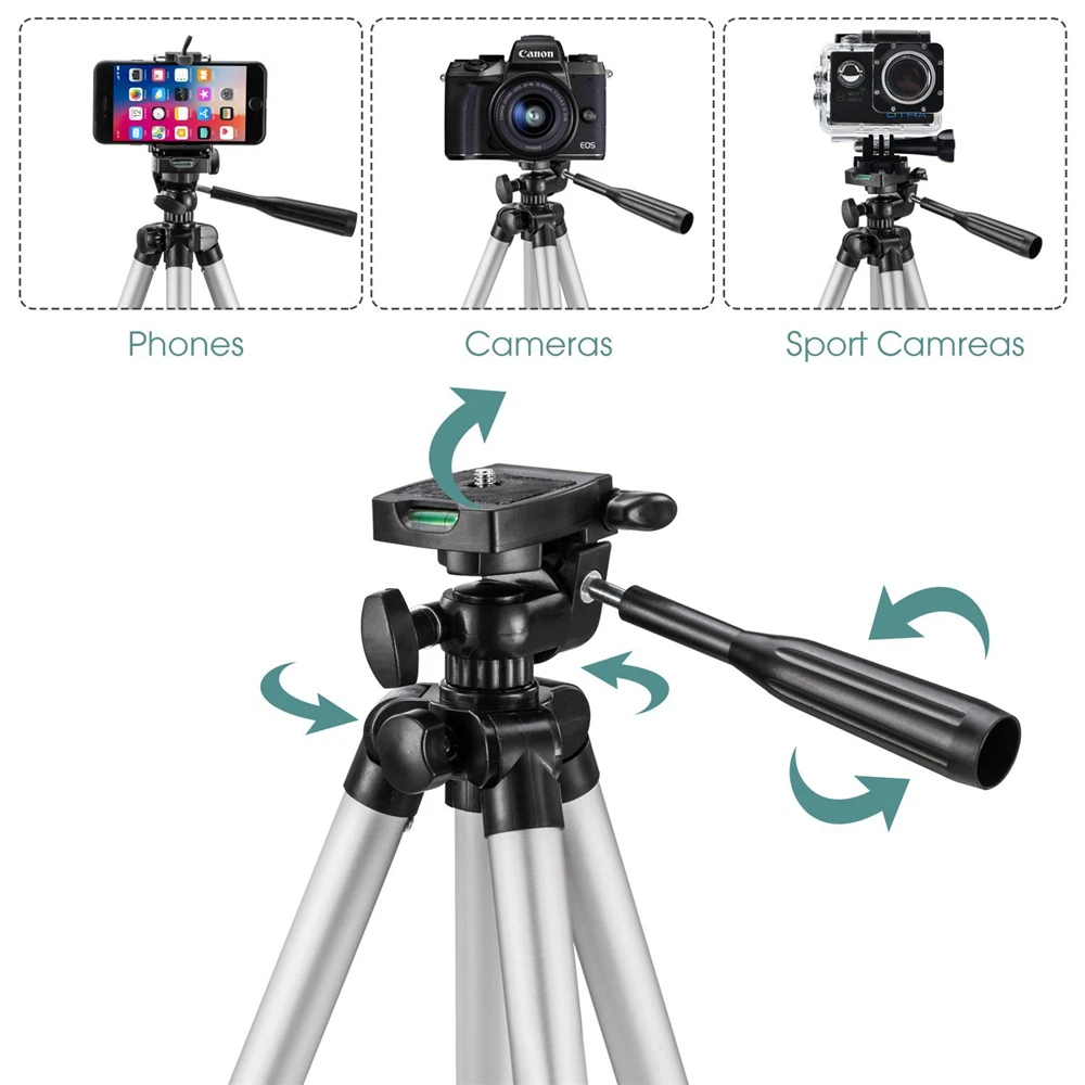 Портативный штатив для камеры легкий Трипод 50 дюймов с рокер iPhone Samsung Canon Nikon Sony