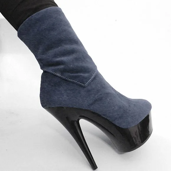 

New Arrived 6 Colours Sexy 15cm Ultra Thin High Heels Boots Plus Big Size Soft Leather Ankle Boots For Women