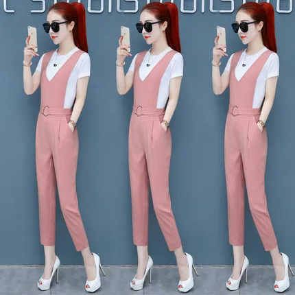 Женский модный Облегающий комбинезон костюм из двух предметов лето 2019 |