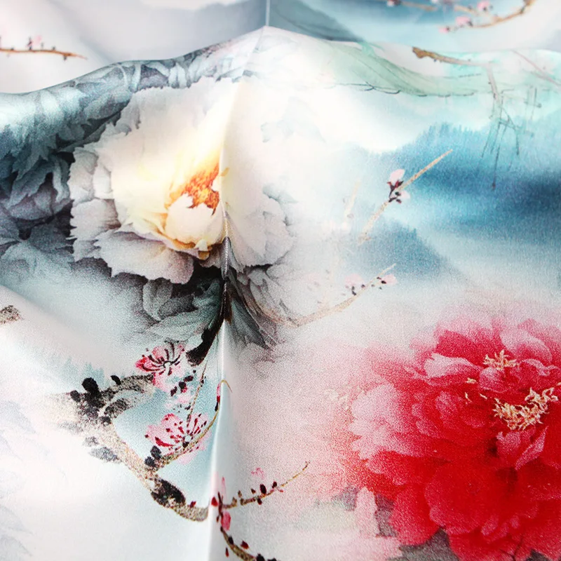 Дамский 100% шелковый шарф с цветочным принтом головной убор для женщин 53 см * см элегантные маленькие квадратные повязки на шею.