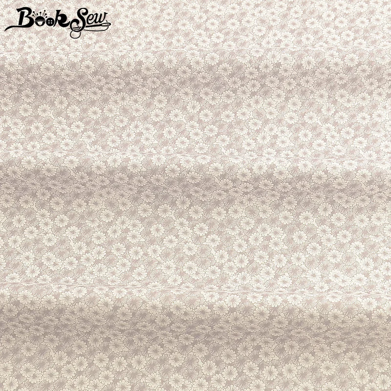 Booksew Cotton Twill Flowers Fabric Sewing Cloth DIY Handmade Baby Kids Dress Bedsheet Quilts Home Patchwork Cushion Tissu