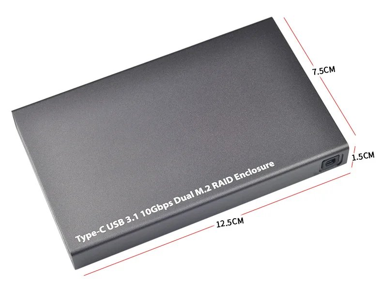 Новый корпус интерфейса NGFF с Type C на M2 двойной SSD чехол Raid картой USB 3 1 Gen2 10 Гбит/с