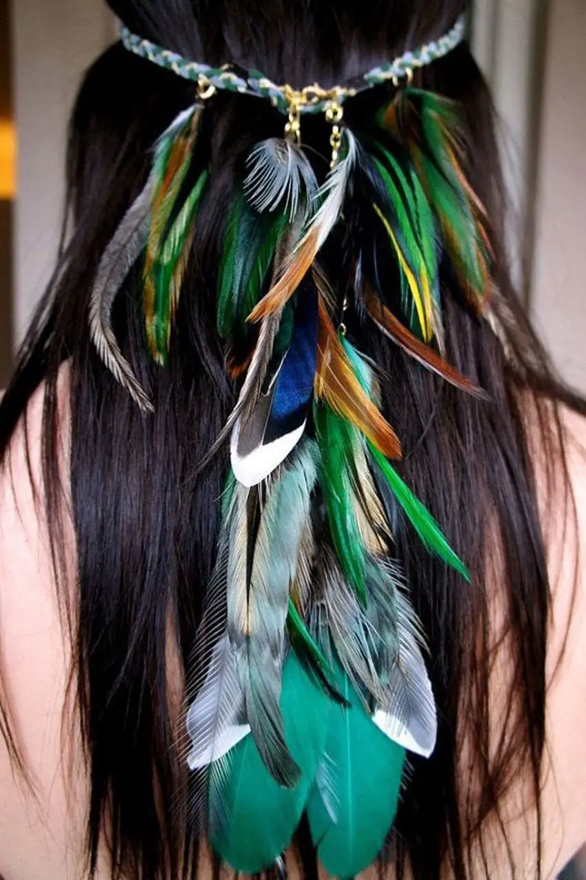 Tribal Headband Native American Feather 