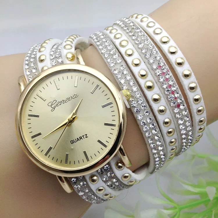 Relojes mujer 2017 модные женские часы Geneva с кожаным ремешком от известного бренда