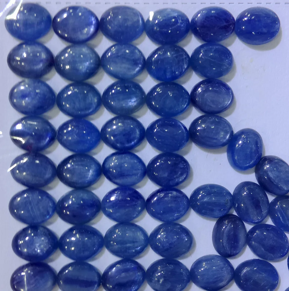 Natural Blue Kyanite Bead Cabochon 8x10mm 10x12mm Oval Semi Precious Gem Stone CAB For Jewelry 10pcs/lot | Украшения и аксессуары