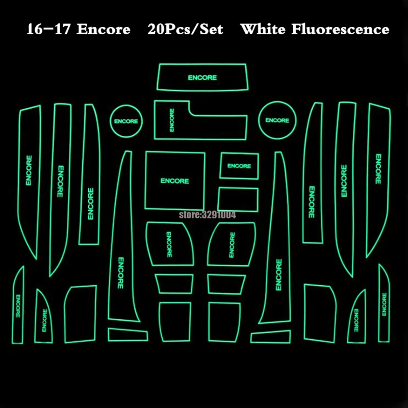 

For Buick ENCORE 2016-2017 rubber mat door mat anti-slip Cup pad Interior decoration accessory styling Gate slot pad