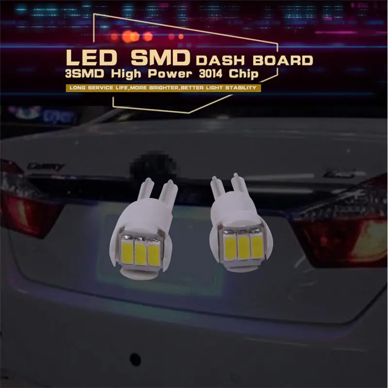 Автомобильные фары LED T5 W3W 3SMD белый 12В сигнальная лампа Светодиодная панель с