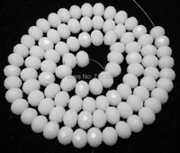 wholesale 90pcs 4x6mm faceted white glass rondelle loose beadswe provide mixed wholesale for all items please contact us