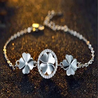 everoyal trendy clover female bracelets jewelry new fashion 925 silver bracelet for women accessories trendy girls birthday gift