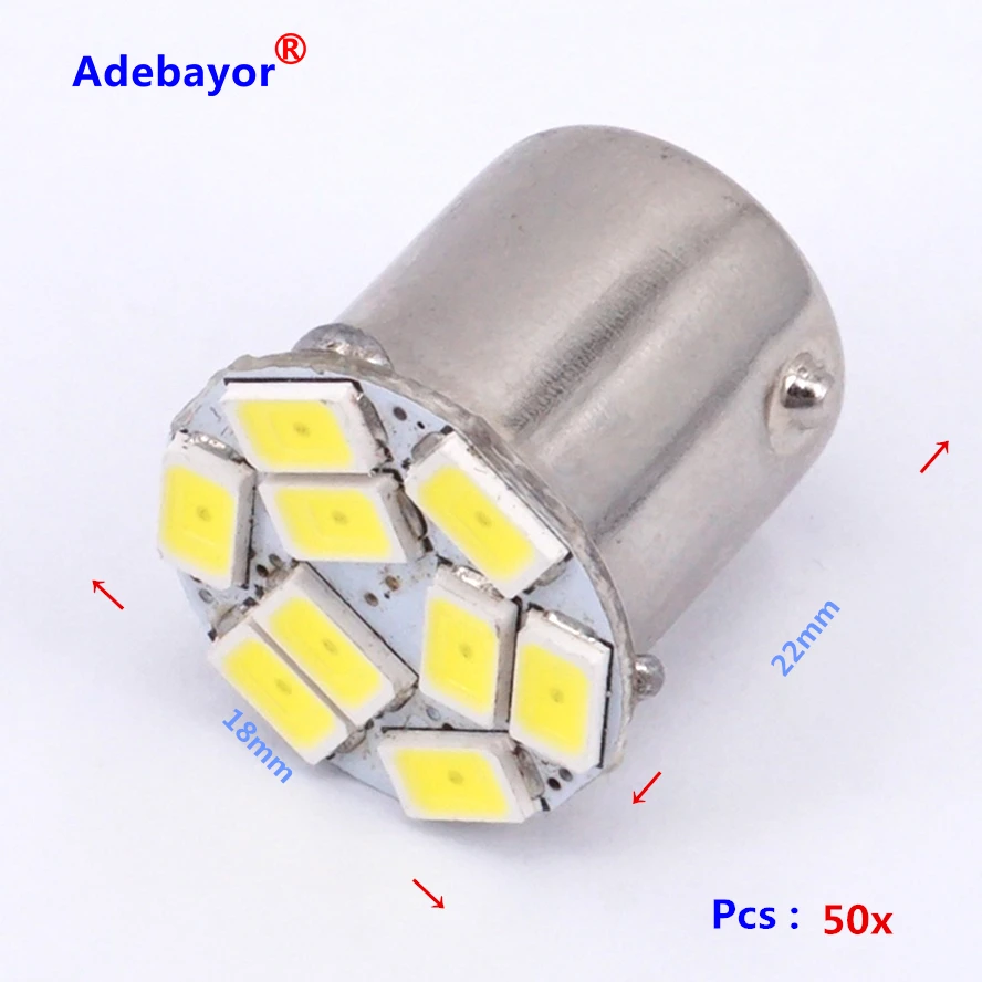 NEW HotSale 50x1156 BA15S 5630 LED 9 SMD R5W turn signal steering car lamp brake reversing back light white | Автомобили и