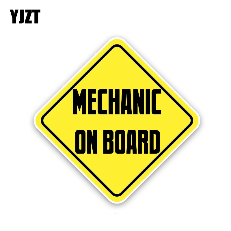 

YJZT 16CM*16CM MECHANIC ON BOARD Car Sticker PVC Decal 12-40196