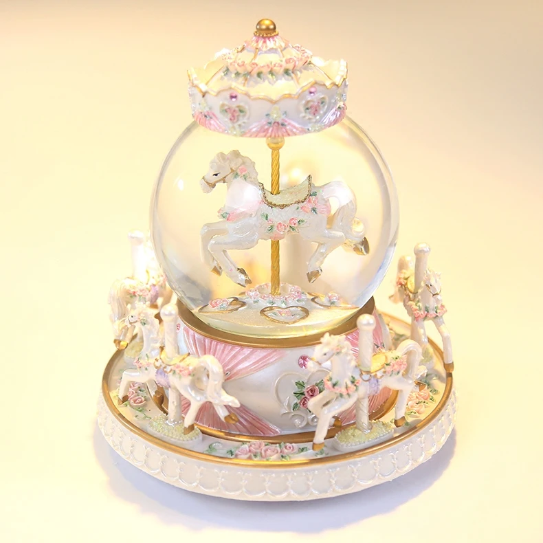 Хрустальный шар карусель музыкальная шкатулка Снежинка креативная планшетофон