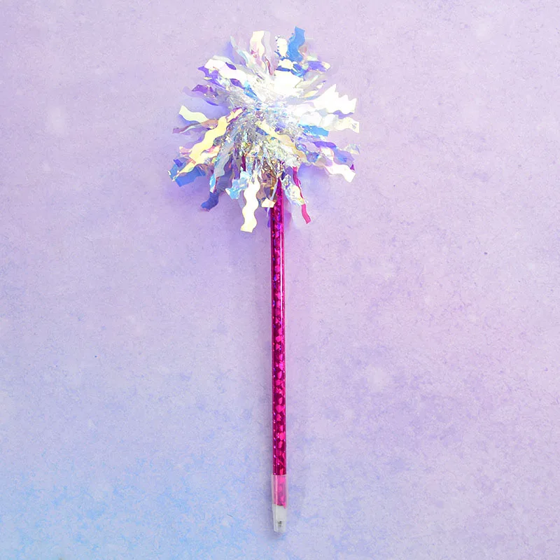 Beautiful Cute Rainbow Colors Silk Ball Pen Iridescent Laser Ballpoint Pen for Kids School Stationery Gift Korean Supplies - Цвет: Зеленый