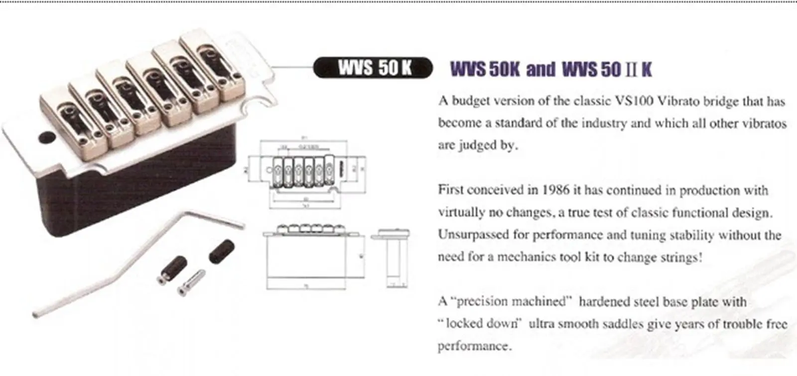 WILKINSON WVS50K тромоло мост с подходящими атласными седлами черный новый | Спорт и