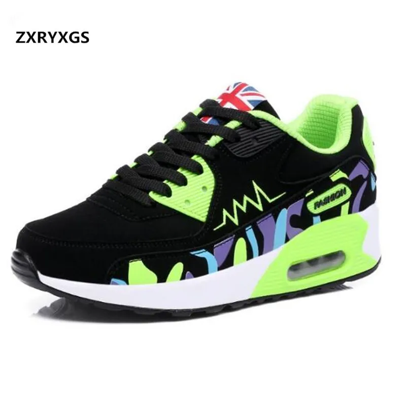 

Promotion 2022 New Autumn Leisure Shoes Woman Flats Air Cushion Shoes Students Thick Bottom Spell Color Women Shoes Sneakers