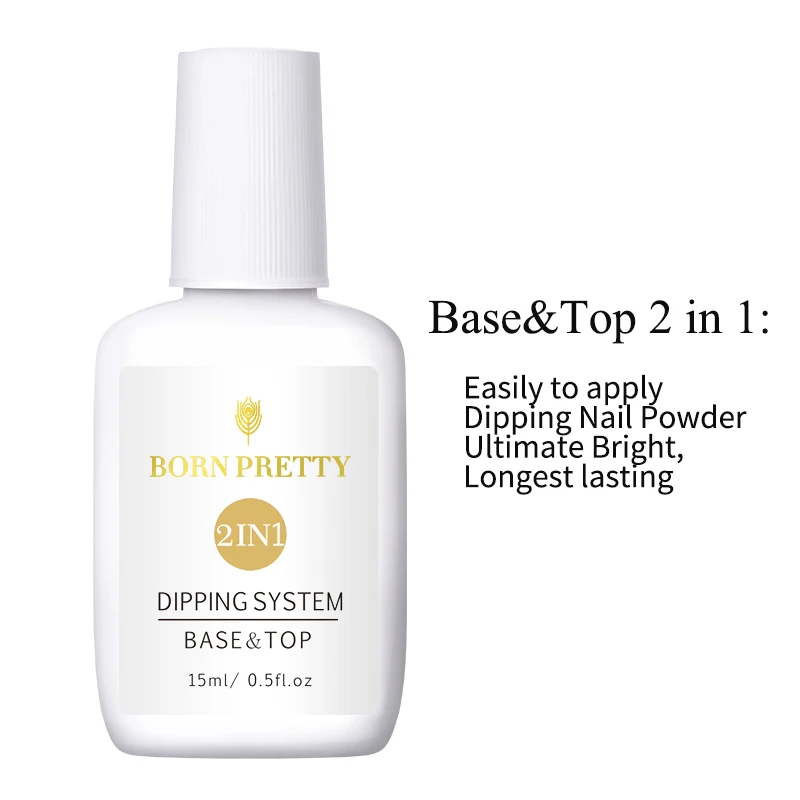 Base Top Coat BORN PRETTY 15 мл погружающаяся система пудры для ногтей жидкая Прозрачная система для нейл-арта Dip Жидкая Основа верхнее покрытие без УФ-лампы - Цвет: Base Top Coat