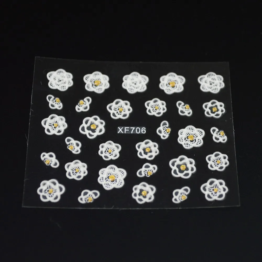 30 листов, стикеры 3D на ногти Nail Art, амулеты, наклейка, Модный цветочный кончик, украшение для ногтей, маникюрные аксессуары, LAXF699-722