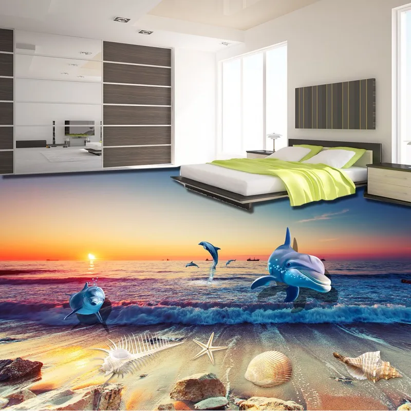 Водостойкая самоклеящаяся наклейка с изображением Кита дельфина для стен 3 d
