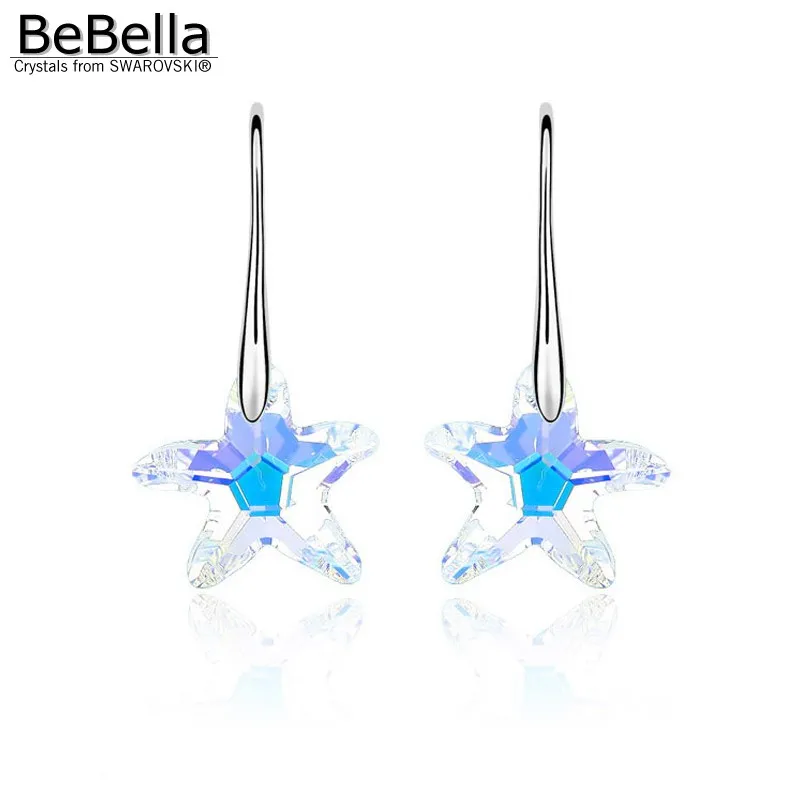 Висячие серьги BeBella с кристаллами в виде морской звезды от Swarovski модные ювелирные