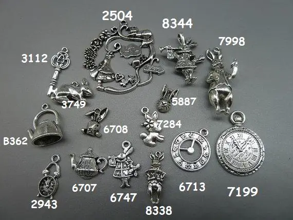Модные ювелирные изделия Кролик Серебряный Алиса в стране чудес ручной работы