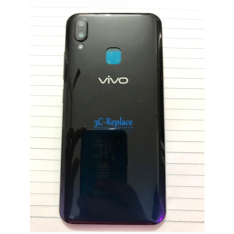 Black Для BBK Vivo Y91 Y91i Y91c Y93 Y93s Y93st Y93 Lite Y95 U1 задняя крышка батарейного отсека Крышка корпуса чехол Задняя стеклянная линза запчасти для замены - Цвет: Black