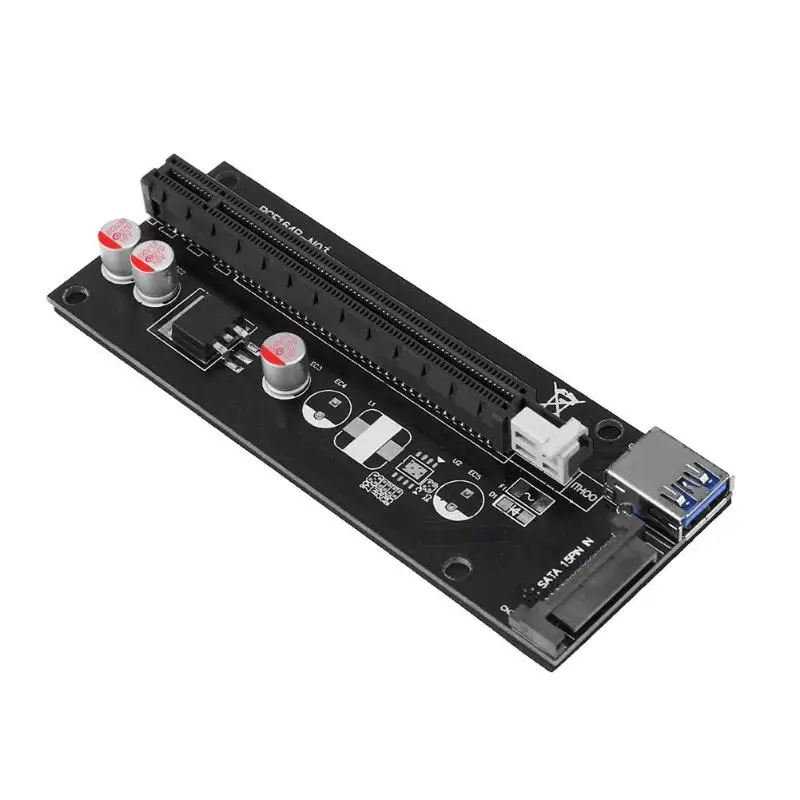 PCI Express удлинитель PCIe 1x до 16x с SATA к 4Pin IDE Molex порт питания pci-e адаптер для майнинга