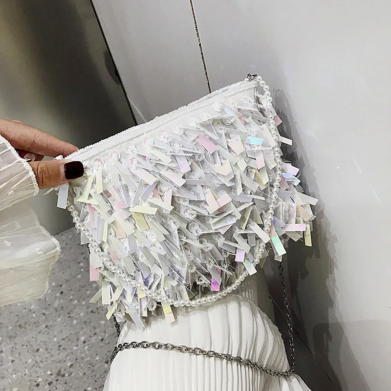 Ретро Серебряный flash Flash ручной один наплечный пакет 2019 новый крест-пандус цепь