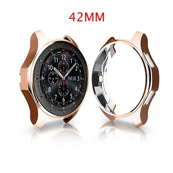 Для samsung Galaxy Watch 46 мм 42 мм чехол Высокое качество ТПУ Тонкий Смарт-часы Защитный чехол рамка Smartwatch аксессуары - Цвет: Rose Gold 42MM