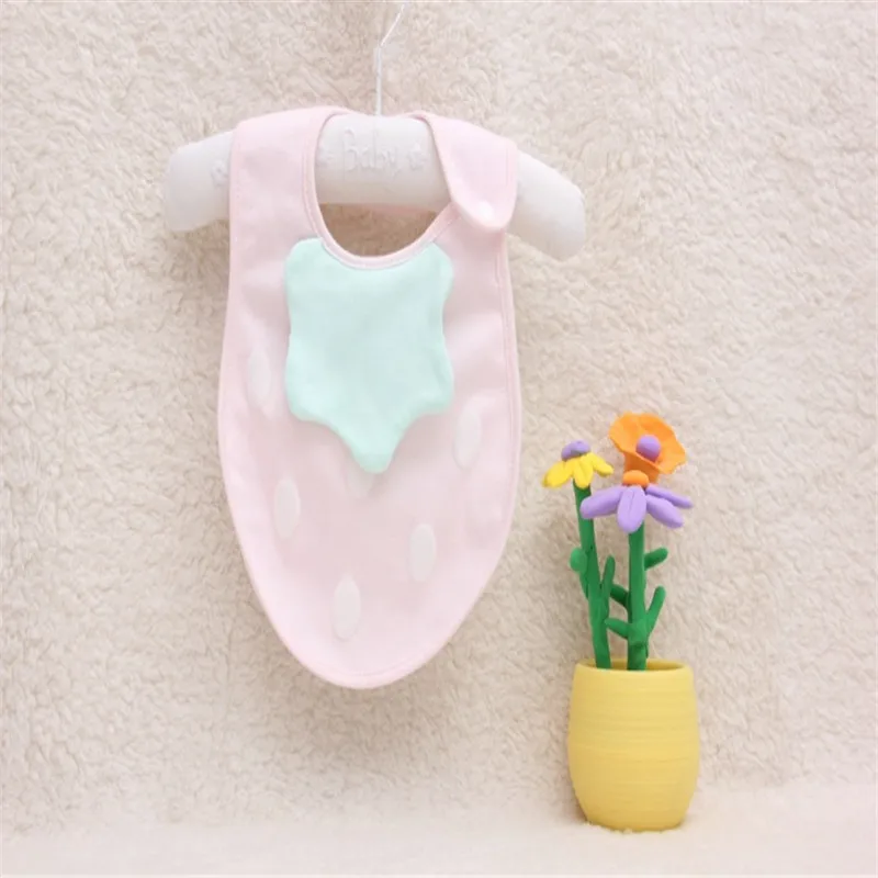 light pink Детские нагрудники клубника хлопок водонепроницаемый Baberos Bebes бандана нагрудник полотенце 2 слоя малыш Ланч нагрудник Полотенце Отрыжка Ткань для От 0 до 3 лет - Цвет: light pink