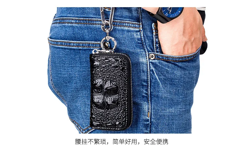 Кошелек для ключей Carteras Mujer De Hombro, кожаный брелок, брелок для ключей Porta Chaves, Аллигатор, Воловья кожа, кошелек, брелки, коробка