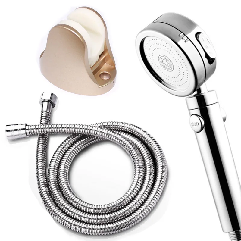 Shower Head set Shower Head Bath Saving Water SPA Hand Shower With Stop Button 3 Modes Shower Head Hose Set Household - Цвет: Shower Head set