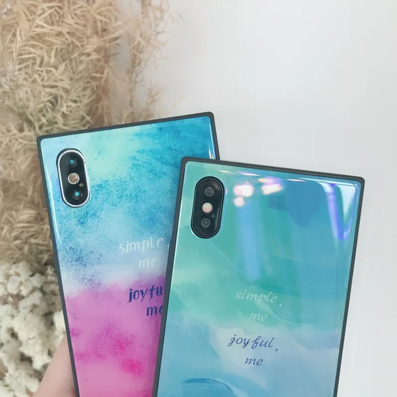 FTAIDKJ Blu-Ray стеклянный квадратный чехол для телефона iPhone X 6 6S 7 8 Plus Роскошный
