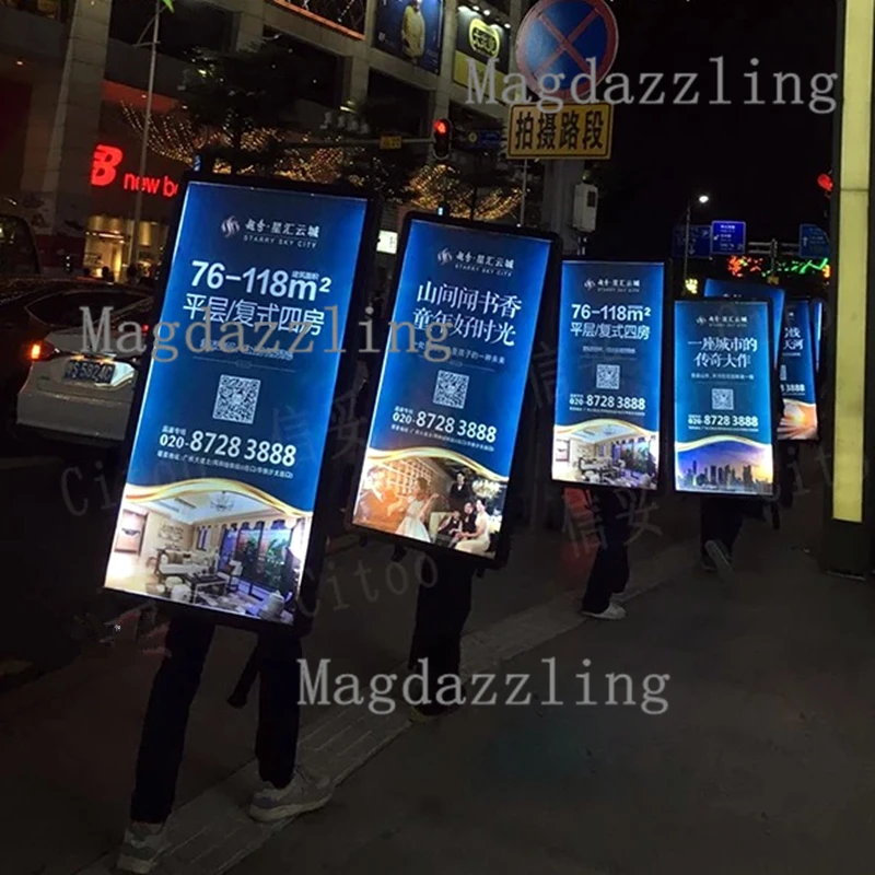 Односторонний светодиодный рекламный щит с перезаряжаемым аккумулятором и