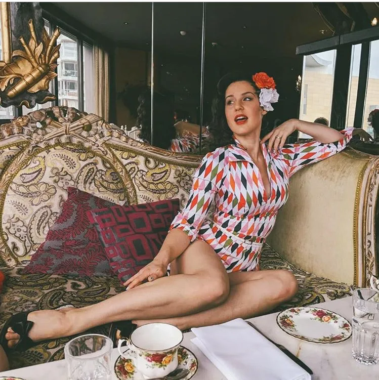 30-Женские винтажные 50s pinup кутюр Лорен рабочая одежда Топ в арлекине с принтом приталенные рубашки размера плюс 4xl camisetas boothals рубашка