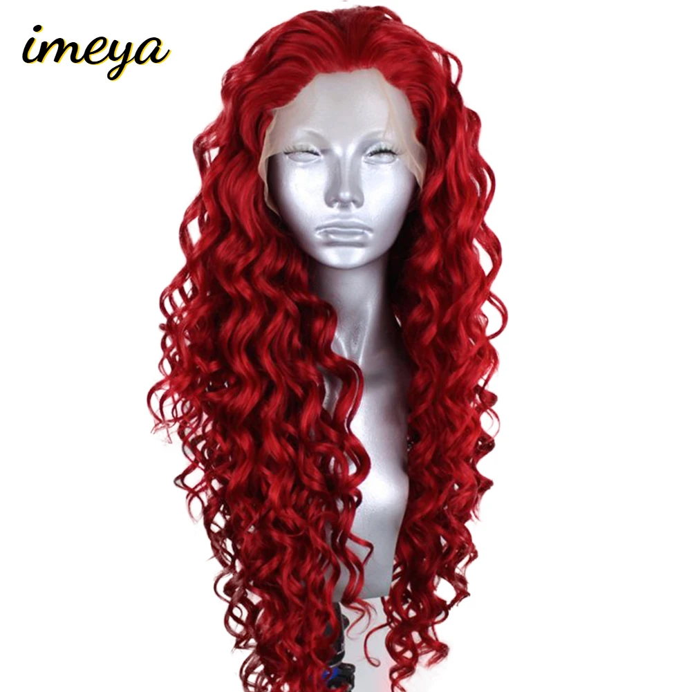 Imeya 2" фиолетовый длинный кудрявый свободная часть синтетический парик на кружеве для белых черных женщин высокая температура волокна парики