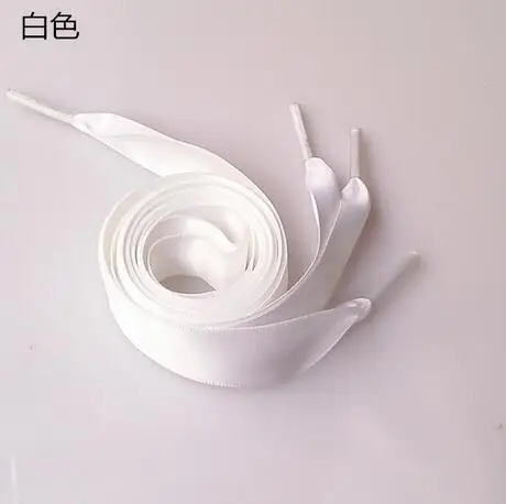 120CM white 1 пара 2 см ширина 120 см плоская шелковая лента шнурки нейлон шнурки для обуви кроссовки спортивная обувь кружево Прямая поставка - Цвет: 120CM white