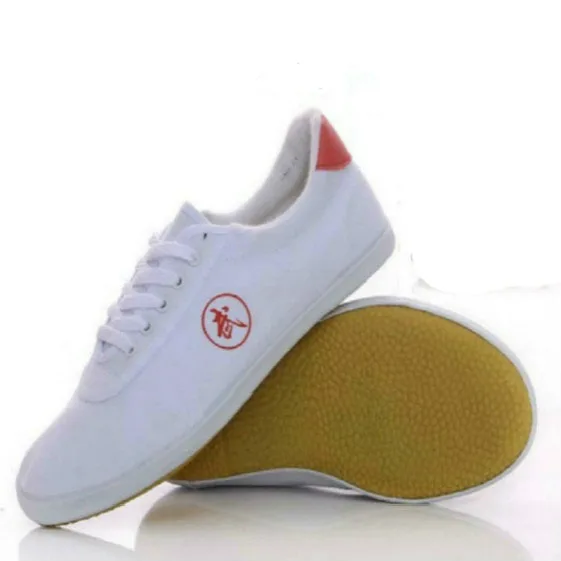 1 пара парусиновых обуви для боевых искусств черные белые Красные кроссовки