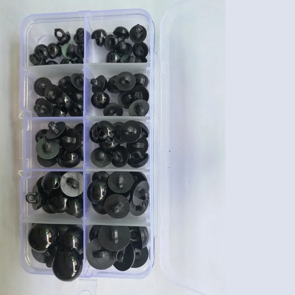 

100PCS Plastic Buttons Round Flat Black Eyes Plastic Eyes for Dolls Making Toys Teddy Bear Dolls Eyes Amigurumi Doll Accessories