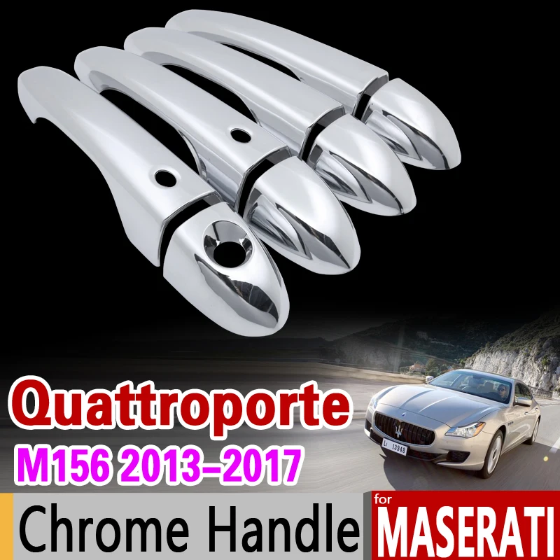 Хромированная накладка на дверную ручку для Maserati Quattroporte IV M156 2013 2014 2015 2016 2017 4
