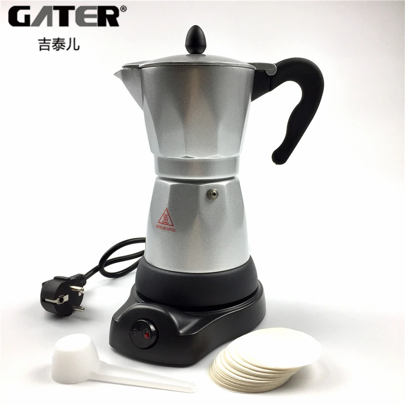 300 мл Электрический итальянский Кофеварка алюминиевый материал кофейник машина