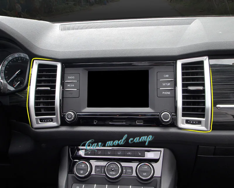 Для Skoda Kodiaq 2017 2018 ABS внутренняя средняя консоль решетка вентиляции рамка Крышка
