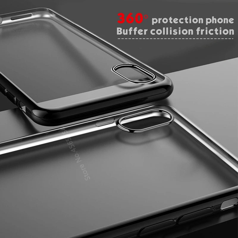 New Full Cover Plating Case For iPhone XR XS Max Soft TPU Protective Cases 8 7 6 6S Plus X Bag Coque |