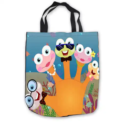 Пользовательские холст-Лягушка-Kindoom-(1) toteBags сумки сумка-шоппер Повседневное пляжные сумки Складная 180911-04-75