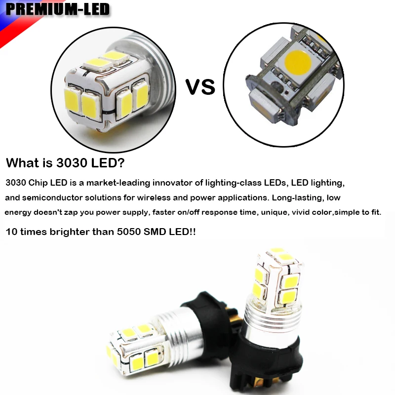 Ксеноновые белые светодиодные лампы Canbus 10-SMD PW24W PWY24W для Audi BMW Peugeot Volvo VW указатели