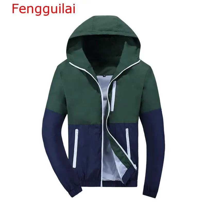 

Fengguilai Jacket Men Windbreaker 2020 Autumn Winter Fashion Jacket Men Hooded Casual Jackets Male Coat Thin Men Coat Outwear