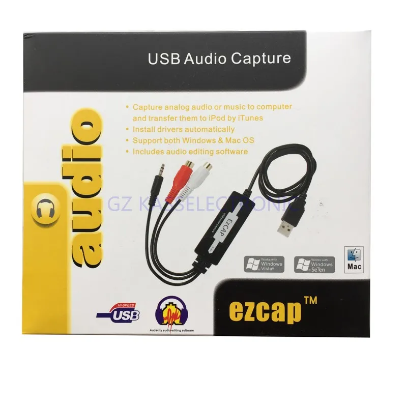 2017 EZCAP аналоговый преобразователь Аудио в mp3 для Windows MAC Linux аналогового аудио